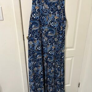 Denim 24/7 Blue and Gold Paisley Dress